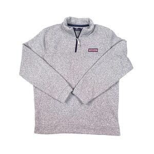 Vineyard Vines Men's Gray Heathered Fleece Quarter Zip Pullover Size M